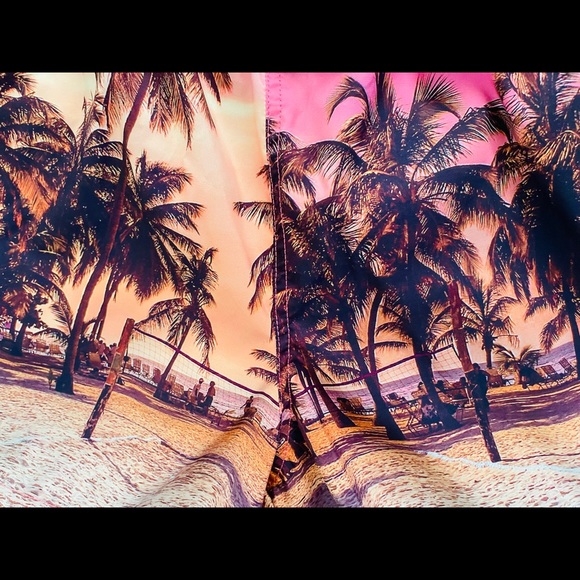 HAPPY HOUR New-With-Tags MAGIC SUNSET Hawaiian BEACH Print SWIM TRUNKS XL - Picture 4 of 11